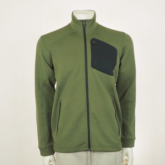 SmartWool Full-Zip Jacket Mens Medium Green Merino Wool Blend Outdoor Hiking